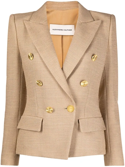 Alexandre Vauthier Fitted Double-breasted Blazer In Neutrals