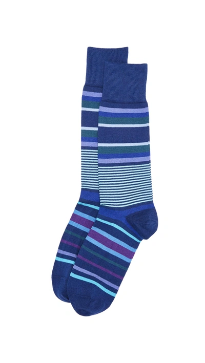 Paul Smith Lawn Stripe Socks In Blue
