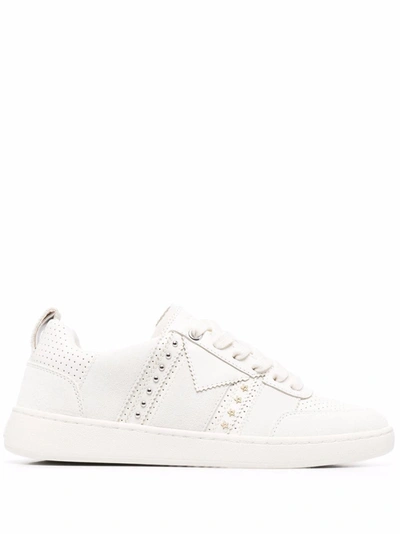 Maje Women's 120furious Studded Leather Sneakers In White
