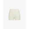 Skims Ribbed Stretch-woven Shorts In Bone