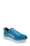 Hoka One One Bondi 7 Running Shoe In Blue/ White
