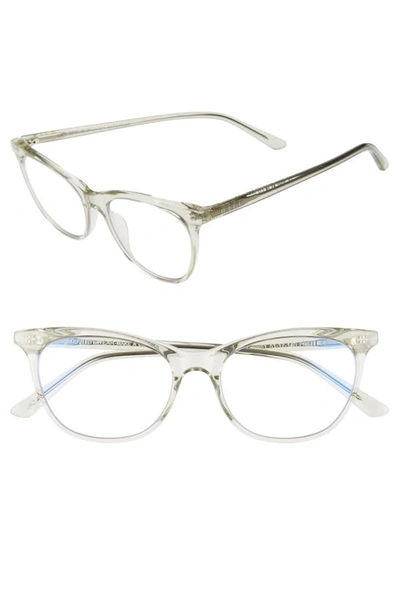 Diff Jade 51mm Blue Light Blocking Cat Eye Glasses In Olive Crystal/ Blue Light