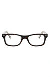 Ray Ban 53mm Square Optical Glasses In Havana