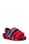 Ugg Fluff Yeah Faux Shearling Slipper In Red Cali Collage