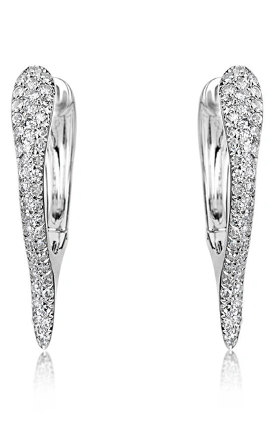 Meira T Pavé Diamond Earrings In White Gold