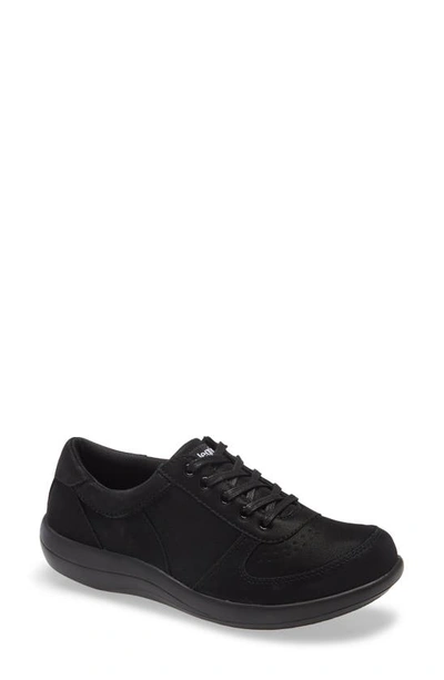 Alegria Daphne Sneaker In Black Softie Leather