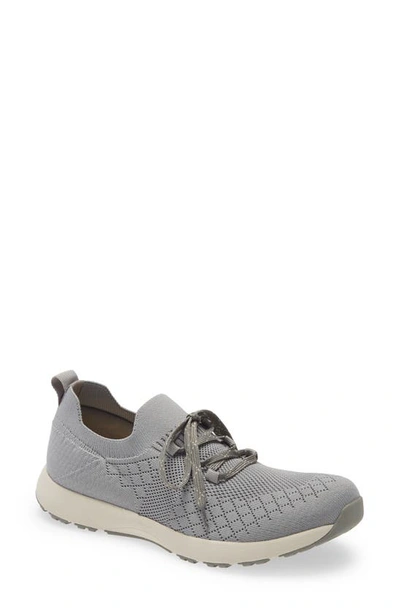 Traq By Alegria Froliq Knit Sneaker In Grey Leather