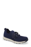 Traq By Alegria Froliq Knit Sneaker In Navy Leather