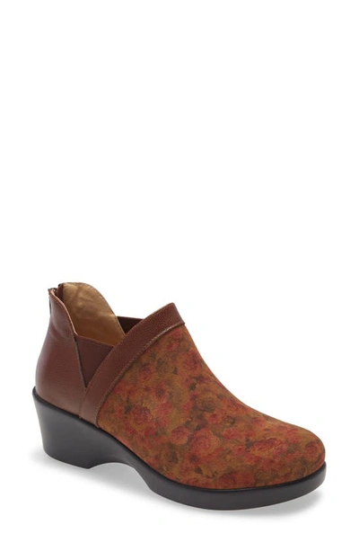 Alegria Natalee Chelsea Boot In Cognac/ Roses Leather