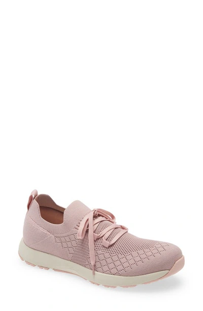 Traq By Alegria Froliq Knit Trainer In Blush Leather