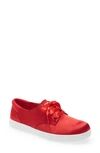 Alegria Poly Sneaker In Red Satin Leather