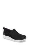 Traq By Alegria Melodiq Slip-on Sneaker In Black Waves Leather