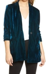 Endless Rose Velvet Blazer In Cerulean