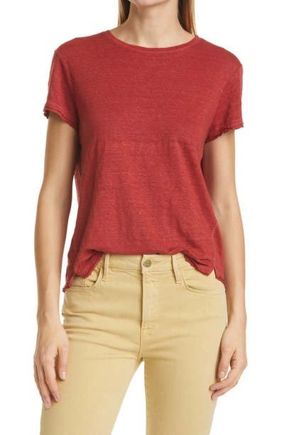 Frame Easy True Organic Linen T-shirt In Redwood