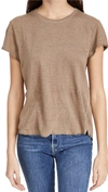 Frame Easy True Organic Linen T-shirt In Desert