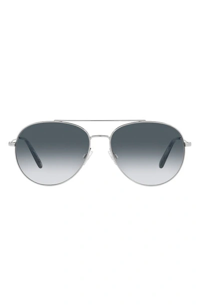 Oliver Peoples Airdale 58mm Gradient Pilot Sunglasses In Blue