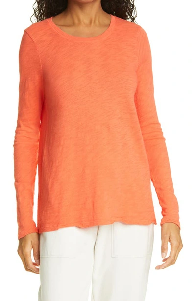 Atm Anthony Thomas Melillo Women's Destroyed Wash Long-sleeve Slub Jersey Tee In Coral