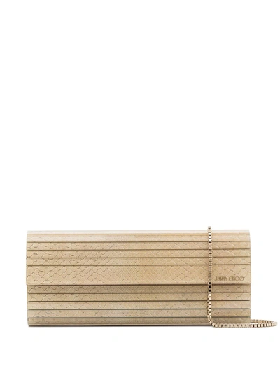 Jimmy Choo Sweetie Lizard-effect Clutch Bag In Nude