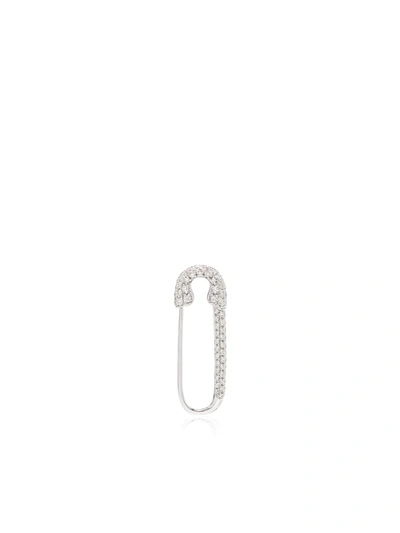 Anita Ko 18kt White Gold Diamond-encrusted Single Earring In Silver