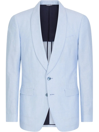 Dolce & Gabbana Shawl Lapel Single-breasted Blazer In Blue