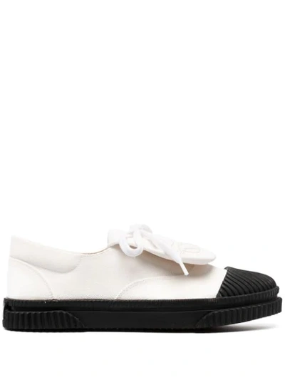 Loewe Anagram Embroidered Flap Low-top Sneakers In White
