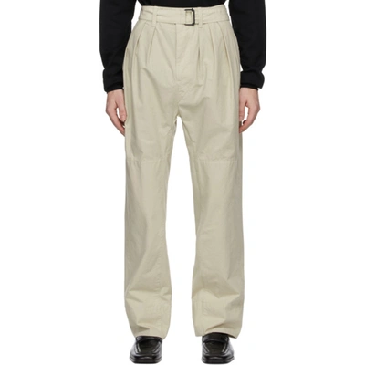 Lemaire High-rise Loose Fit Trousers In White