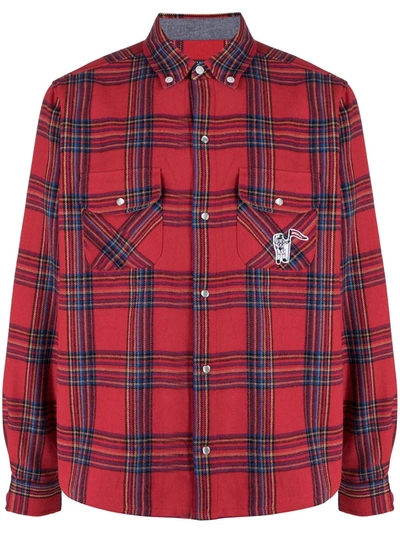 Billionaire Boys Club Wool Blend Shirt With Check Print In Rot