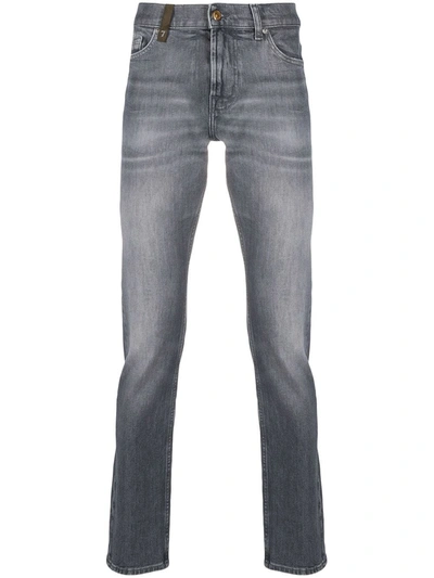 7 For All Mankind Low-rise Slim-fit Jeans In Grey