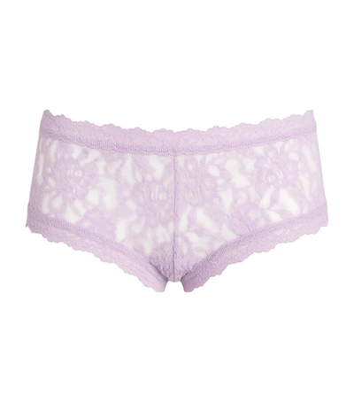 Hanky Panky Signature Lace Boyshort Briefs In Cool Lavender