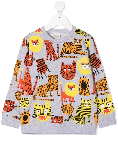Stella Mccartney Kids' Little Boy's & Boy's All-over Tiger Print Sweatshirt In Grey