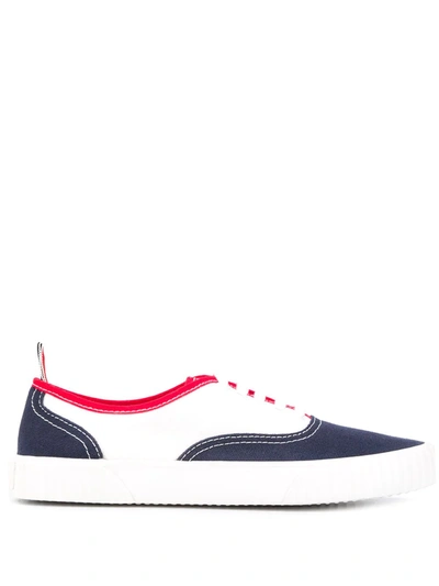 Thom Browne Heritage Cotton Canvas Sneakers In Blue