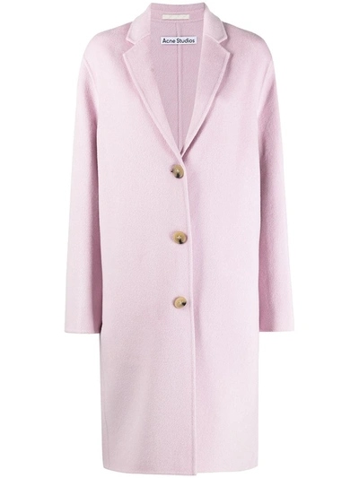 Acne Studios Single-breasted Wool Coat In Lilac