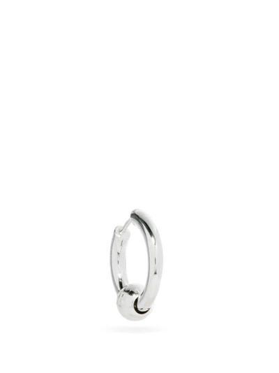 Balenciaga Silver Tone Force Single Hoop Earring