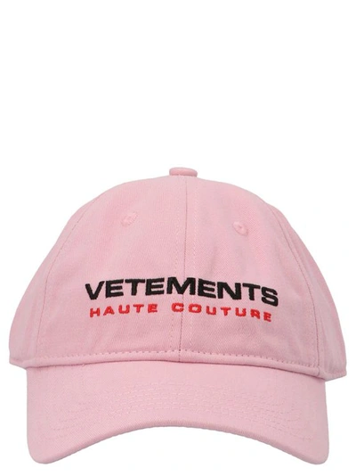 Vetements Logo Cap In Pink