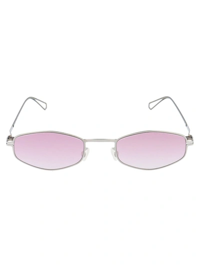 Mykita Silver Sunglasses In 840 Shiny Silver/pow2 Jelly Pink Gradient