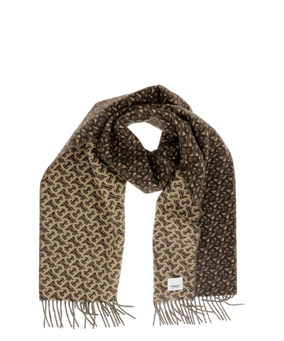 Burberry Motif Jacquard Scarf In Bridle Brown