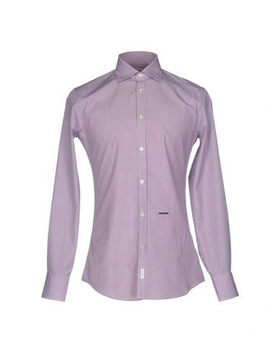 Dsquared2 Striped Shirt In Deep Purple