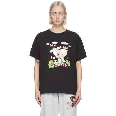 Marc Jacobs Black Magda Archer Edition 'my Life Is Crap' T-shirt In 010 Wblack