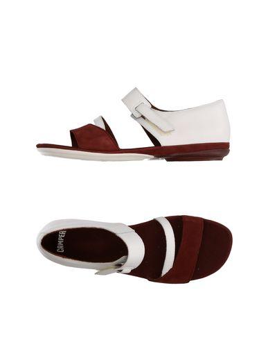 camper white sandals