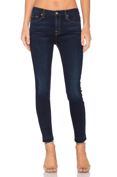 7 For All Mankind The Ankle Released Hem Skinny In Tranquil Blue