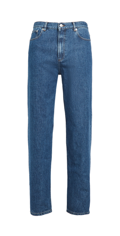 Apc A.p.c Middle Standard Relaxed Fit Jeans In Washed Indigo In Blue