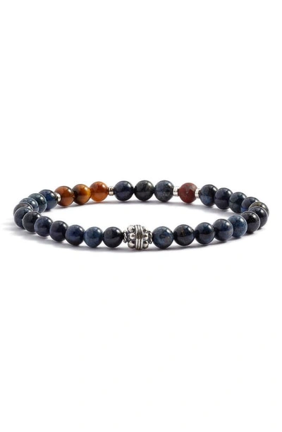 Jonas Studio Men's Sterling Silver, Dumortierite, Tiger Eye & Red Jasper Beaded Bracelet In Blue Sapphire