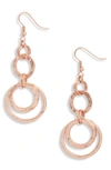 Karine Sultan Hoop Drop Earrings In Rose Gold