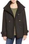 Thread & Supply Double Breasted Peacoat In Black