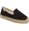 Soludos Platform Espadrille Flat In Black Canvas