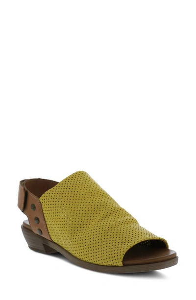 Spring Step Rapture Sandal In Yellow Leather