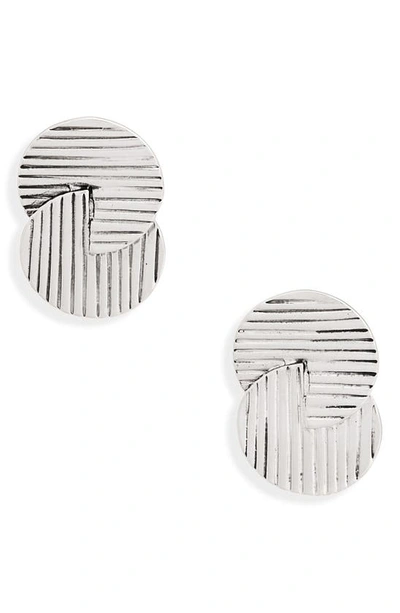 Karine Sultan Retro Circle Clip Earrings In Silver