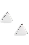 Argento Vivo Sterling Silver Triangle Stud Earrings In Silver