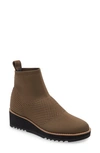 Eileen Fisher London Bootie In Antelope Stretch Fabric