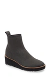 Eileen Fisher London Bootie In Graphite Stretch Fabric